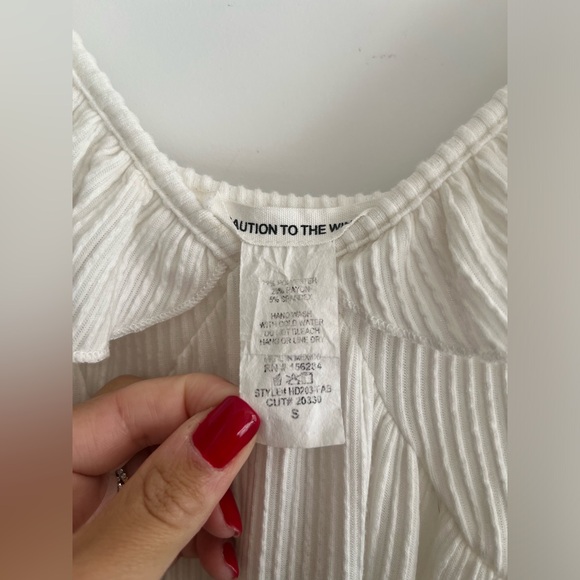 Caution in the wind white Dress sz S - Picture 3 of 5